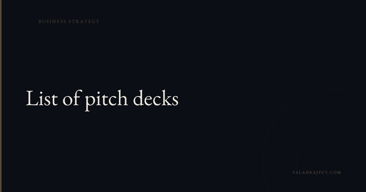 List of pitch decks